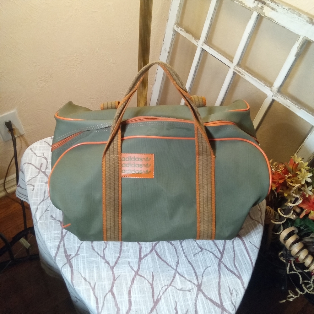 Adidas Duffle Bag Carry On 18x16x12 Green and Orange